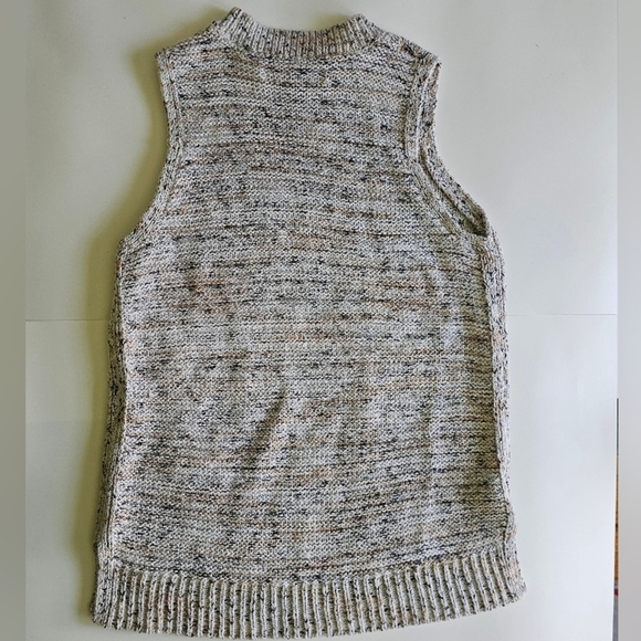 LOFT Marled Natural Sleeveless Soft Knit Sweater Tunic - Picture 5 of 6
